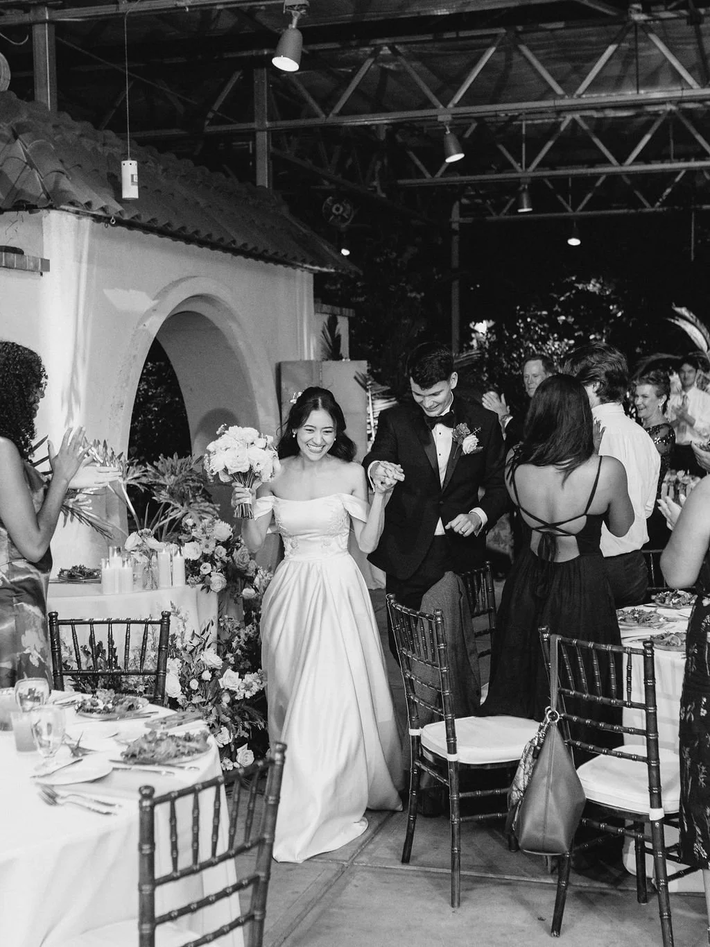 Wedding reception inttroduction at Roger Williams Botanical Center in Providence