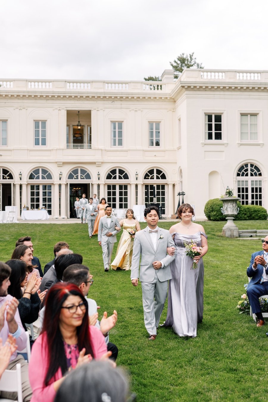 Ceremony photo from Tessa and Vincenzo wedding at Wadsworth Mansion, Connecticut