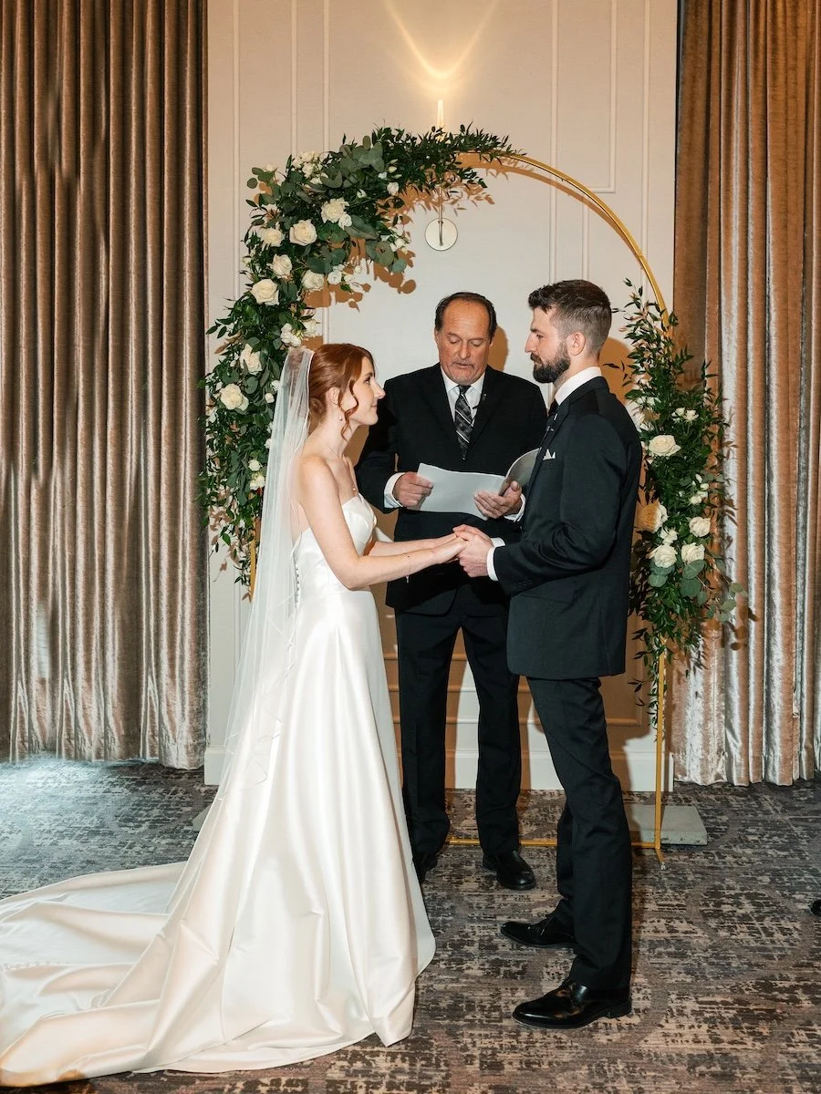 Indoor wedding ceremony photos at the Delamar West Hartford