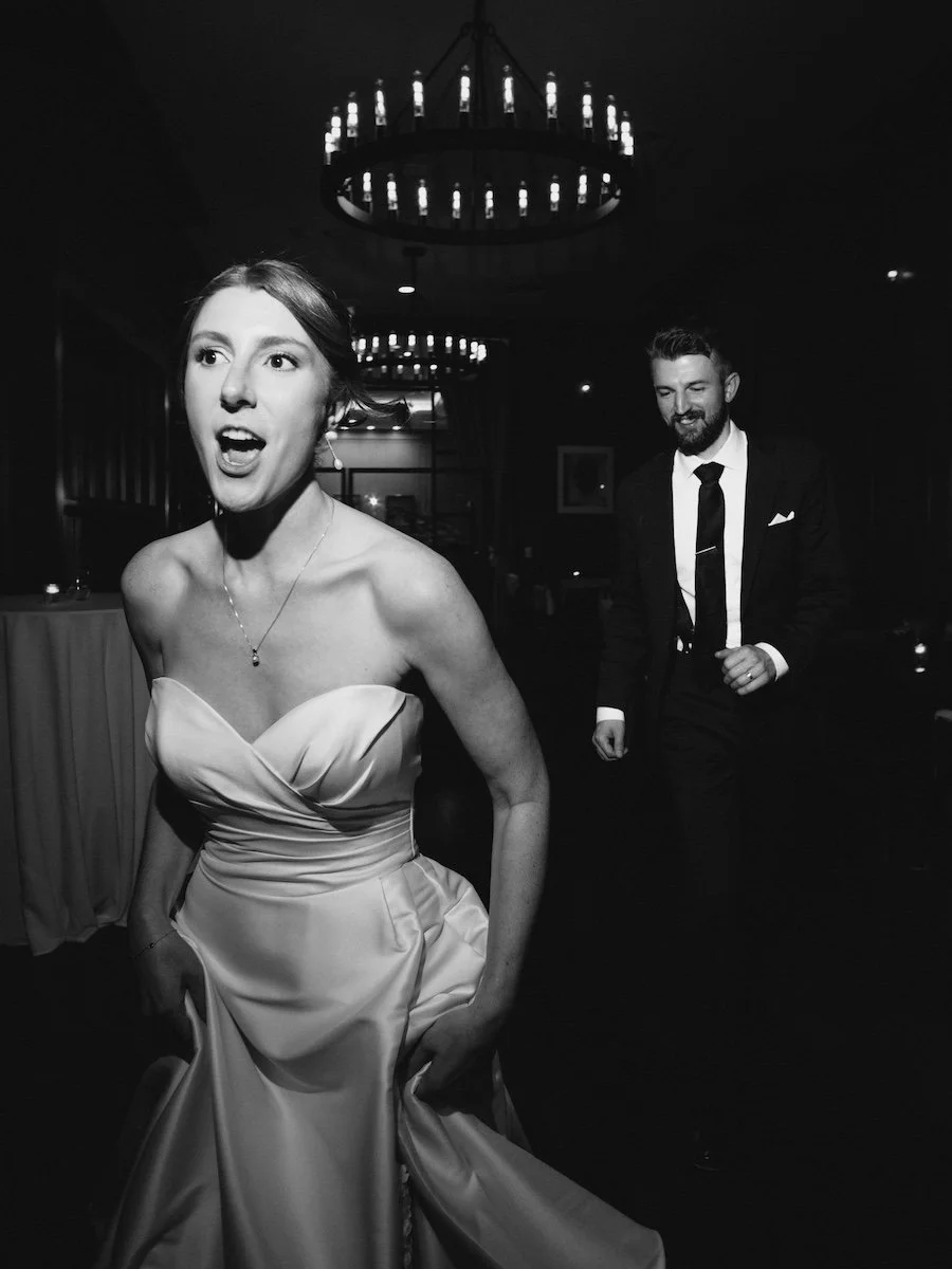 Fun candid moments from the wedding reception at Delamar West Hartford, Connecticut