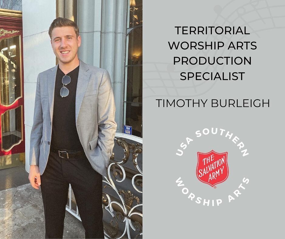 We would like to welcome the newest addition to our team: Timothy Burleigh

Tim comes to us from the ALM Division, where he was previously the Divisional Music Director. In his role as Territorial Worship Arts Production Specialist, Tim will assist i