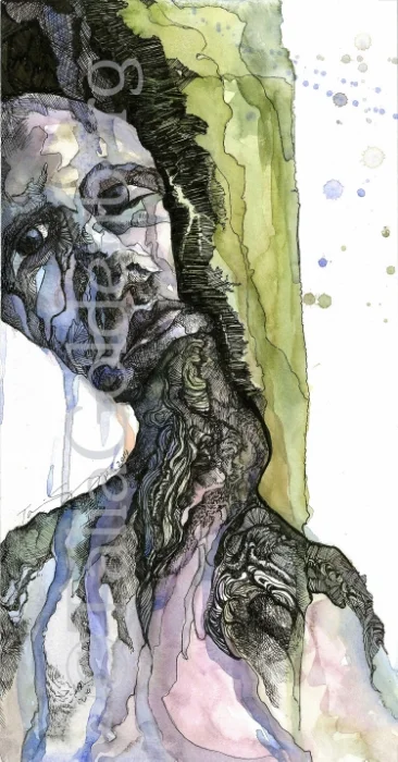 Neck in Watercolor and Pen