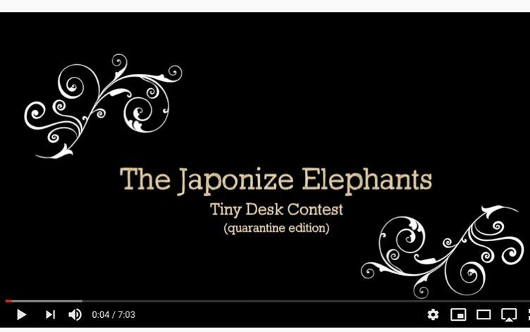 Fresh off the press, and released just in time for a world gone mad. Here is the opening shot of our Tiny Desk submission! Click the link in our bio to watch. #tinydeskcontest #japonizeelephants #easternhonk