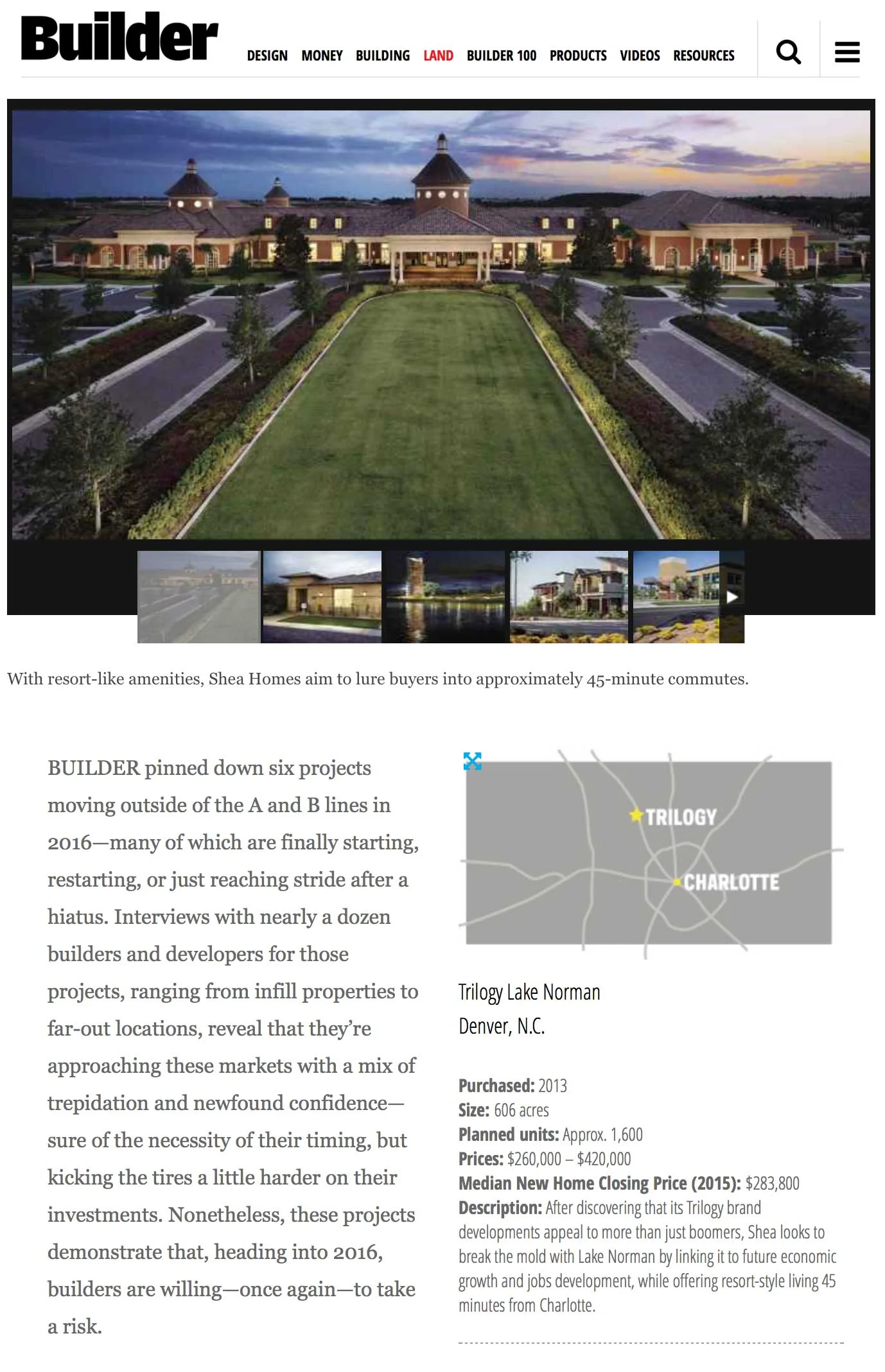 lake norman outdoor builders on Press Builder Magazine On Trilogy Project Pace Development Group