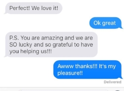 Text from bride!