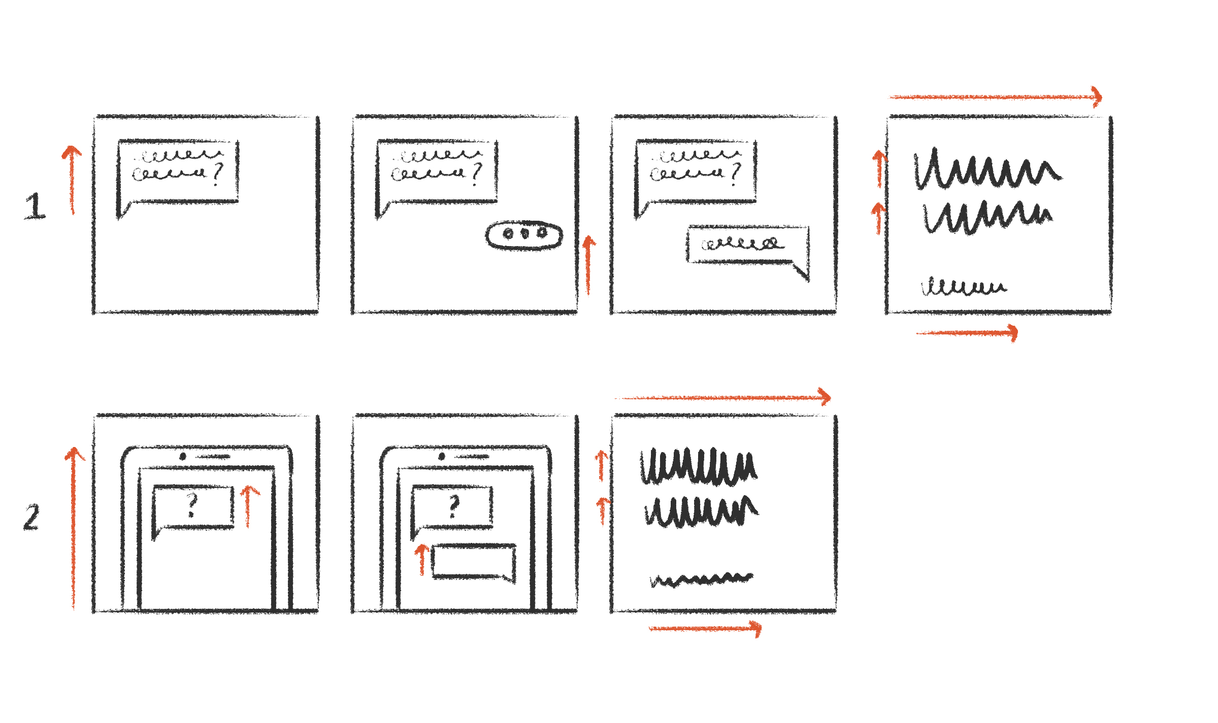 Early concept sketches for the advice ad.