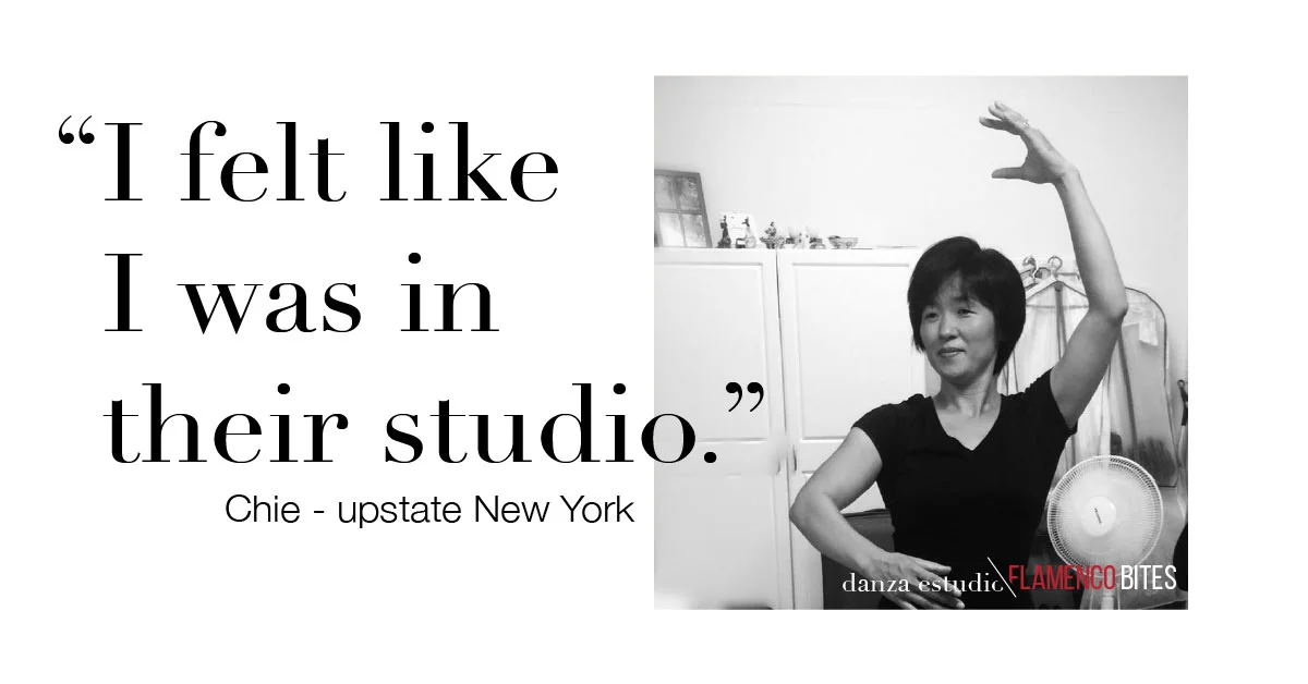 "I felt like I was in their studio" - Chie, upstate New York | danza estudio Flamenco Bites