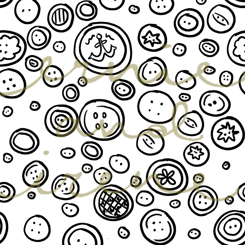 Buttons Coloring Page Ernie And Irene Fiber Art And Textile Design House