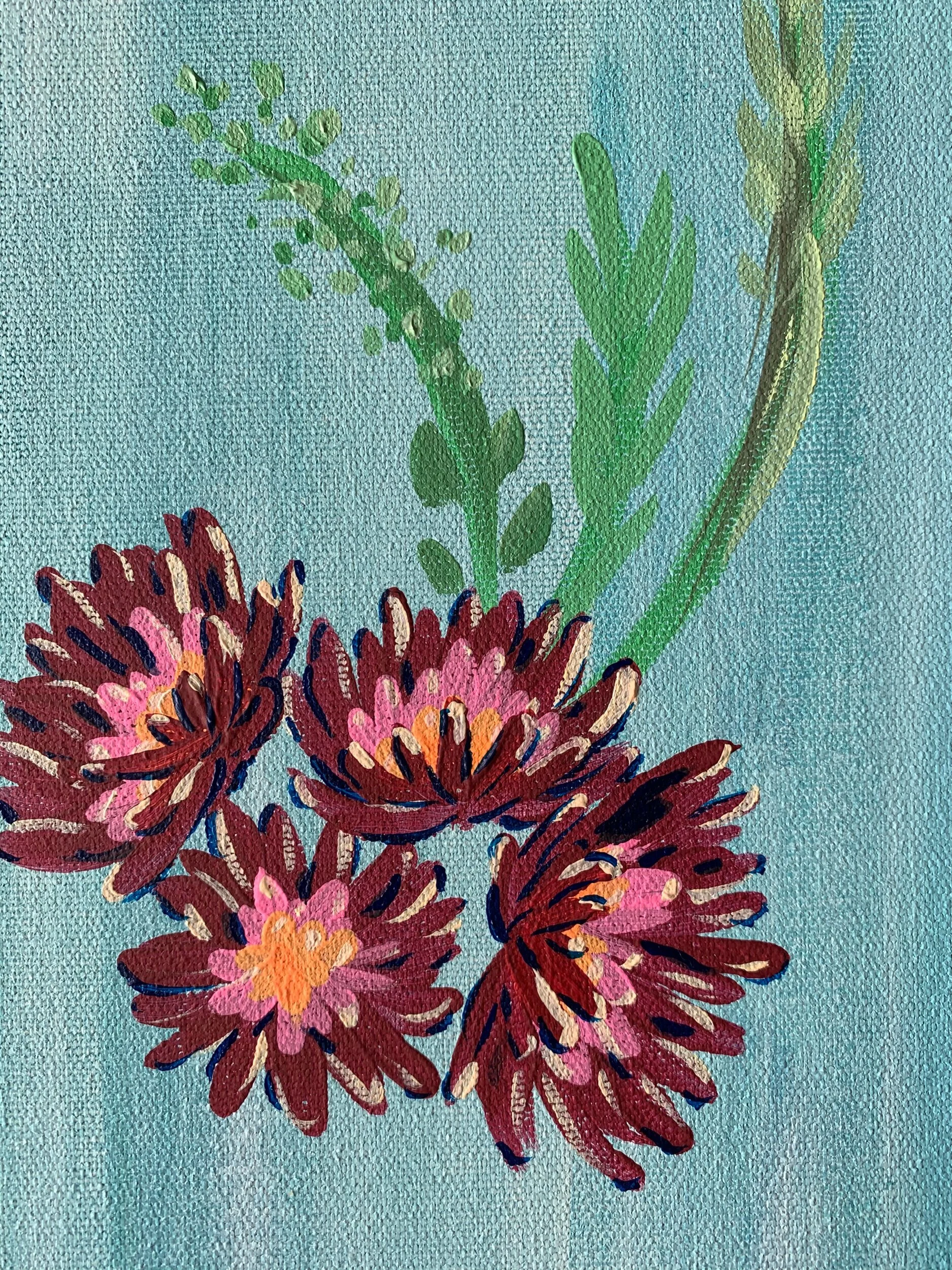 Holly Guertin Strawflowers Floral Painting