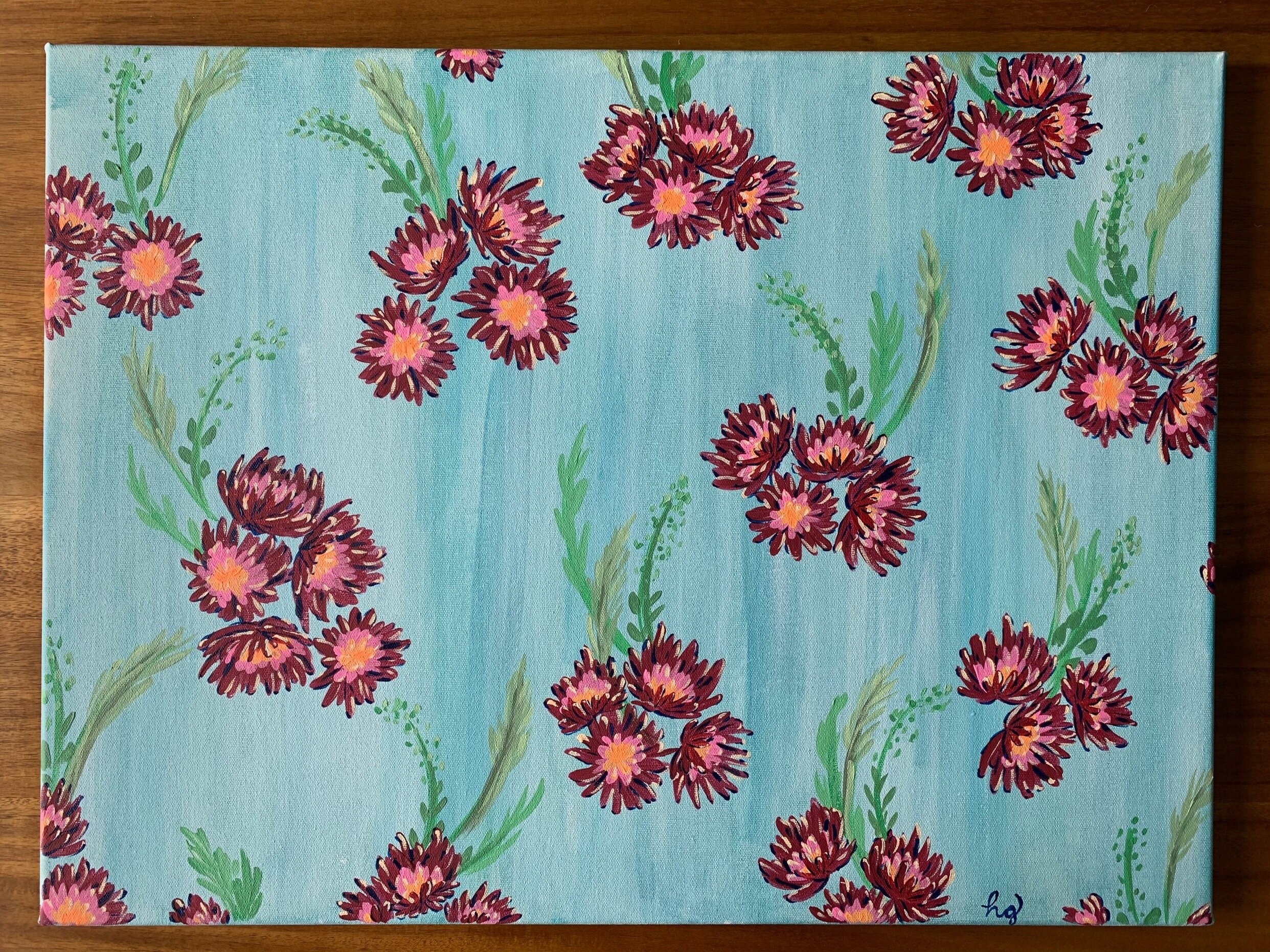 Holly Guertin Strawflowers Floral Painting