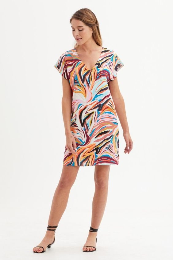 Multicolor Stripe for Marie Oliver Andi Dress