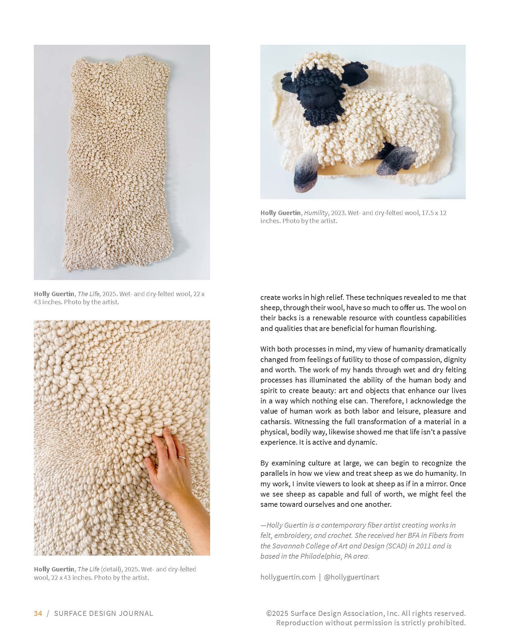 "Wool and Worth" by Holly Guertin in Surface Design Journal