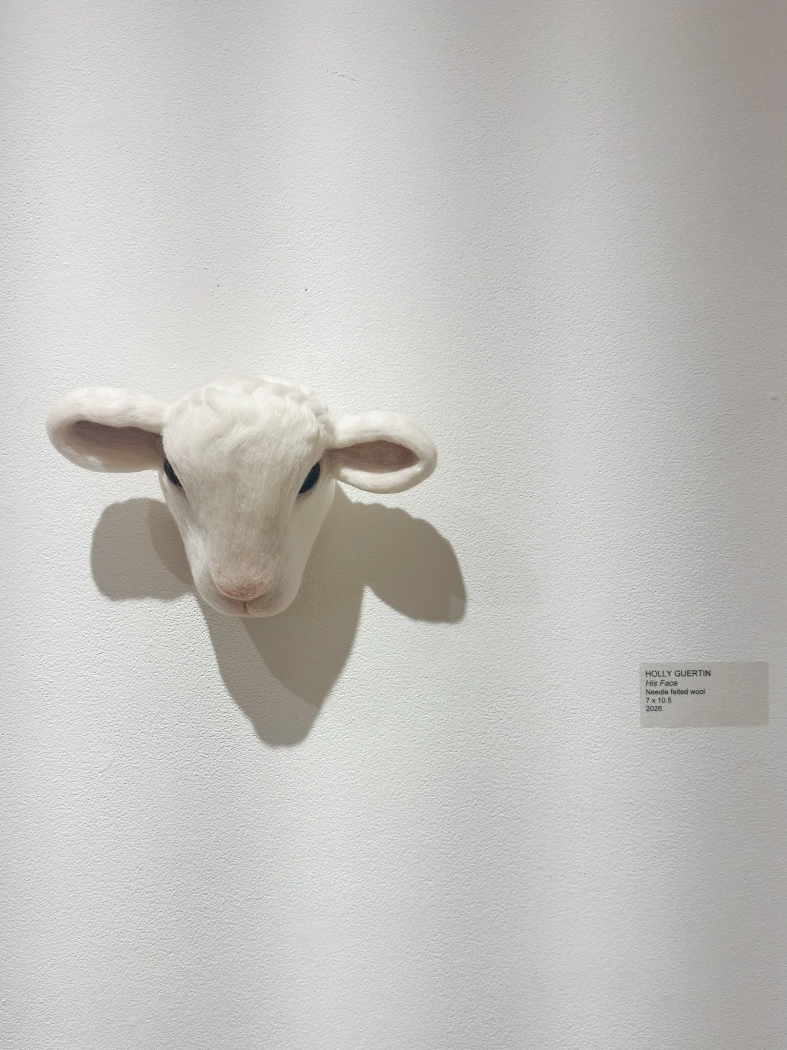 His Face, 2026, wool felt, 7”h x 10.5”w x 5”d