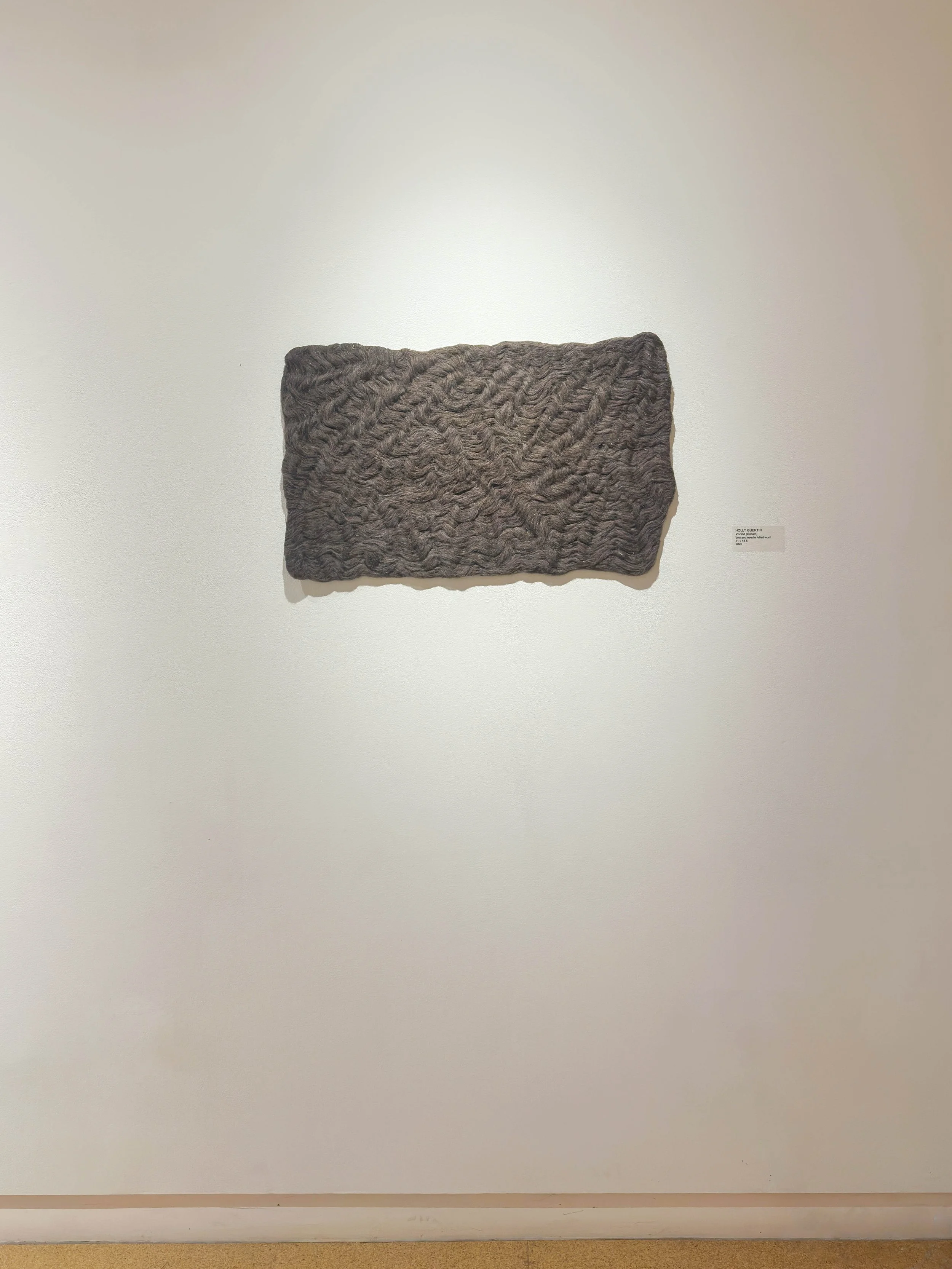 Varied (Brown), 2026, wool felt, 18.5”h x 31”w x 0.5”d