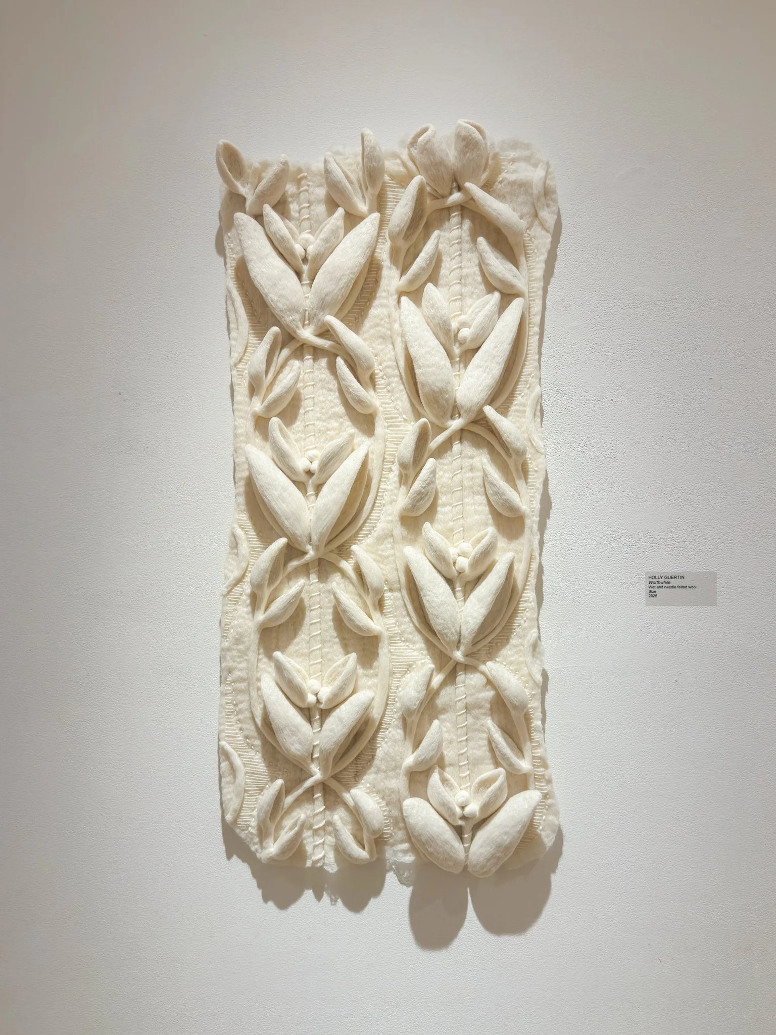 Worthwhile, 2026, wool felt, 42.5”h x 19.5”w x 3”d