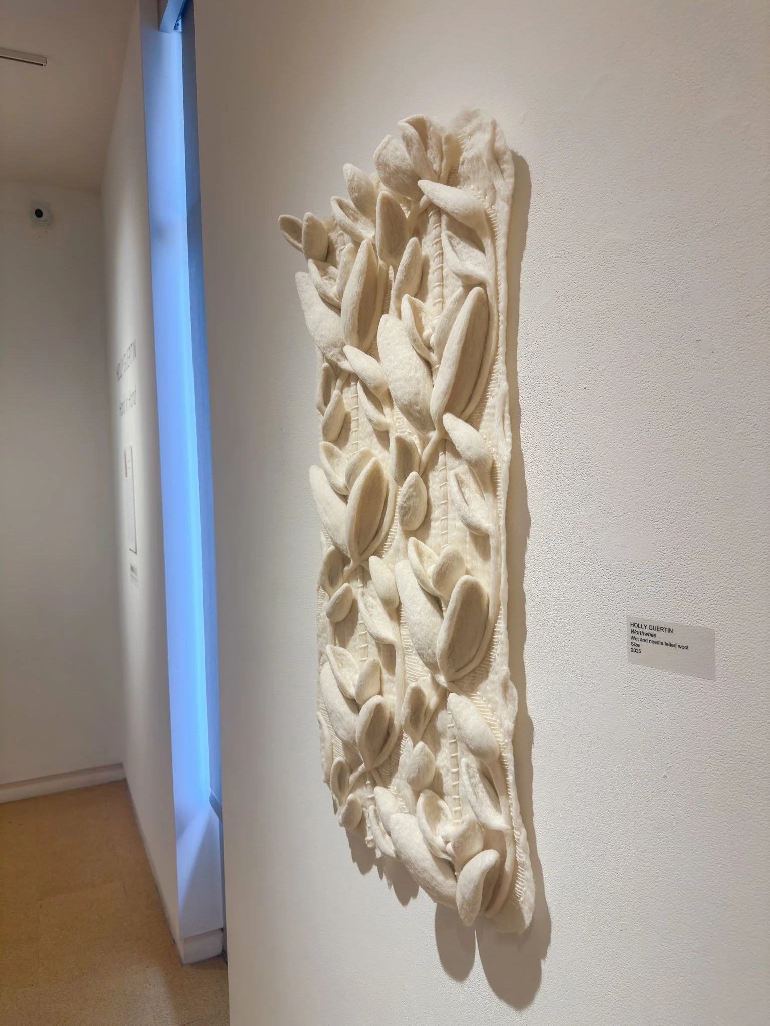 Worthwhile, 2026, wool felt, 42.5”h x 19.5”w x 3”d