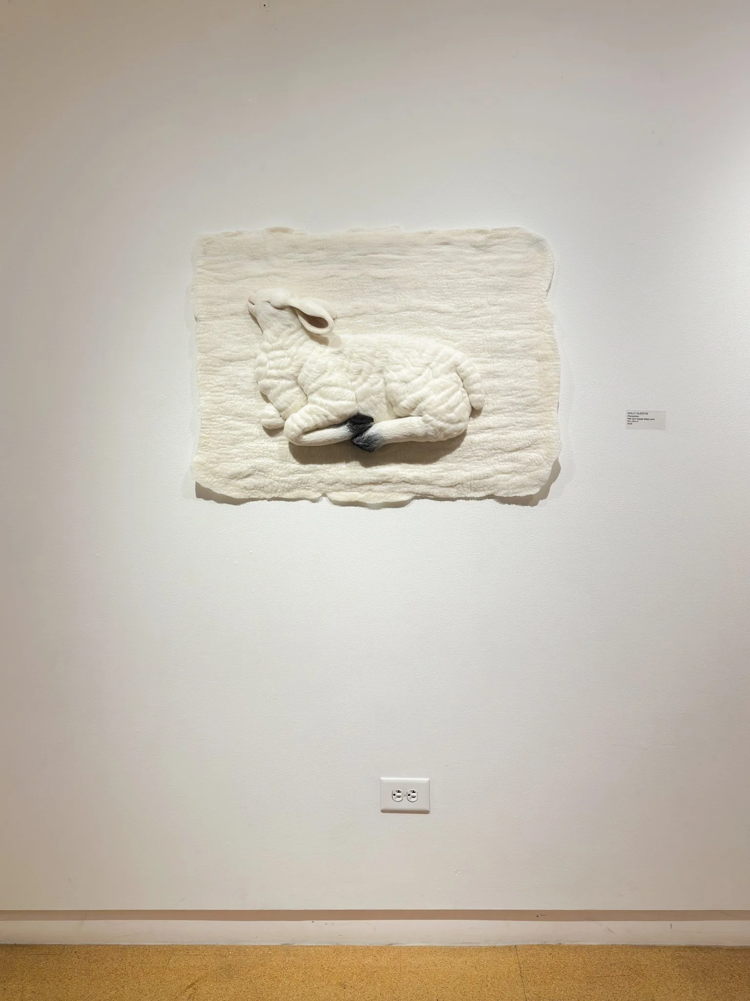 "Reception", 2026, felted wool, 39"w x 29"l x 4"d