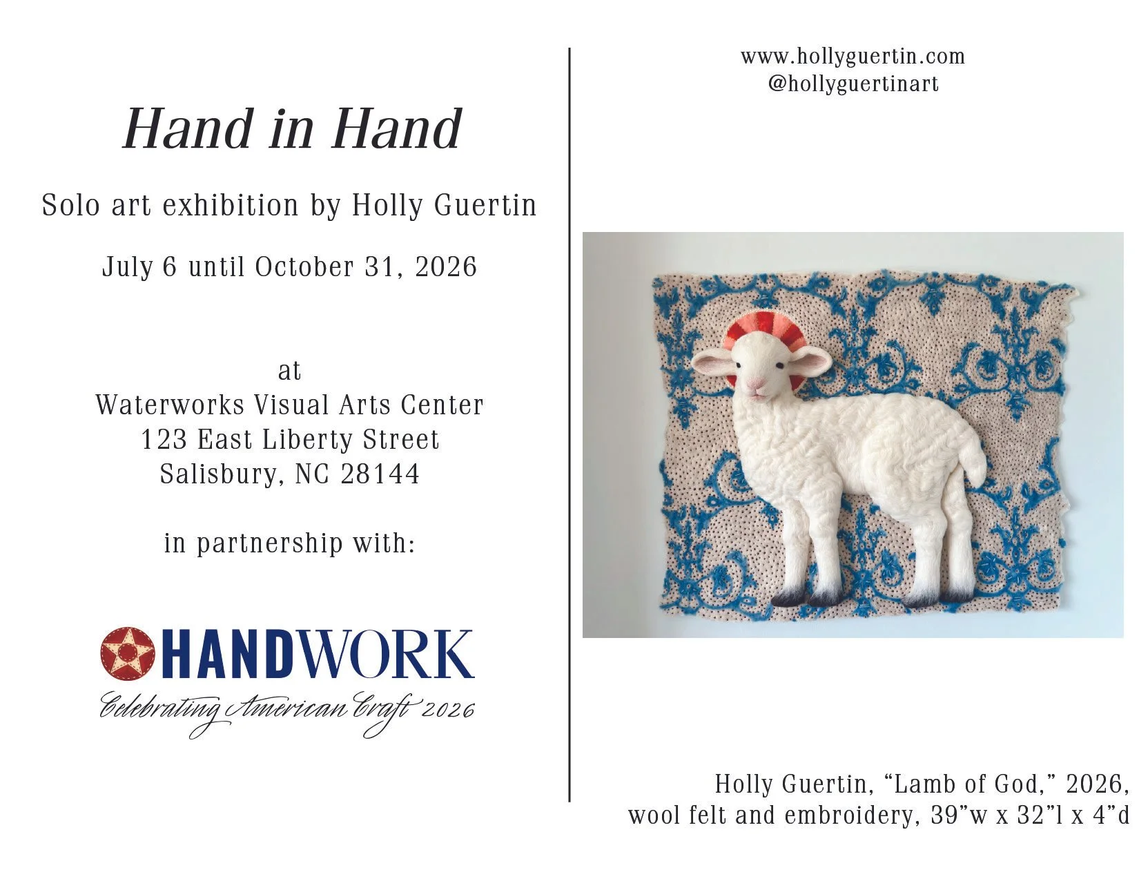 Hand in Hand solo art exhibition by Holly Guertin