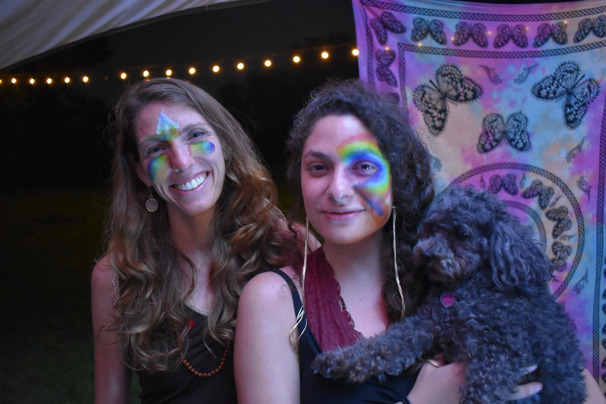 Meredith Nile, myself and my pup Misty aka as Miss Tea at the LOVEATX campout. 