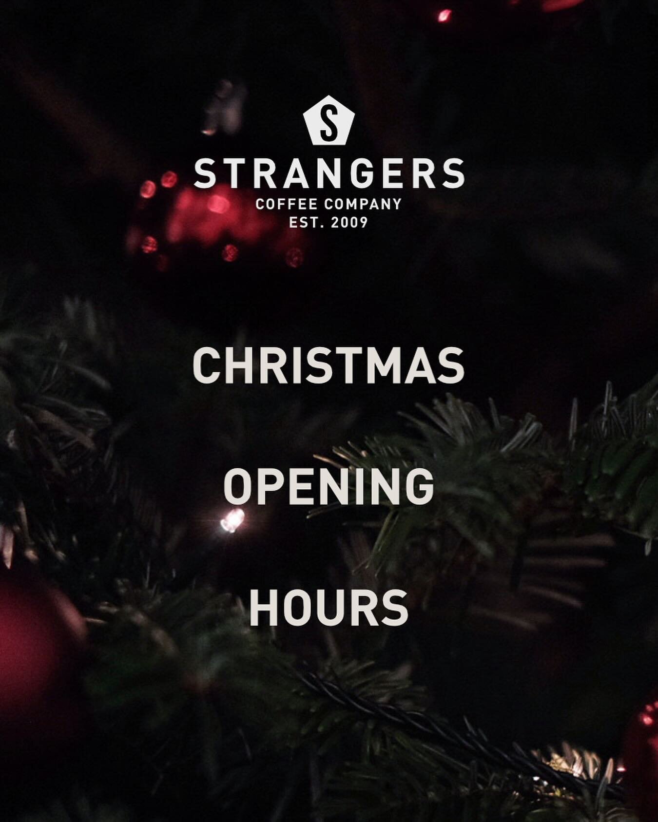 🎄🎄 Christmas opening hours for all of the shops ➡️

A massive thank you to everyone who has stopped by our shops already, we&rsquo;ve got a couple more days to go to grab those last-minute gifts! 

Merry Christmas from the Strangers Coffee Team! 🎄