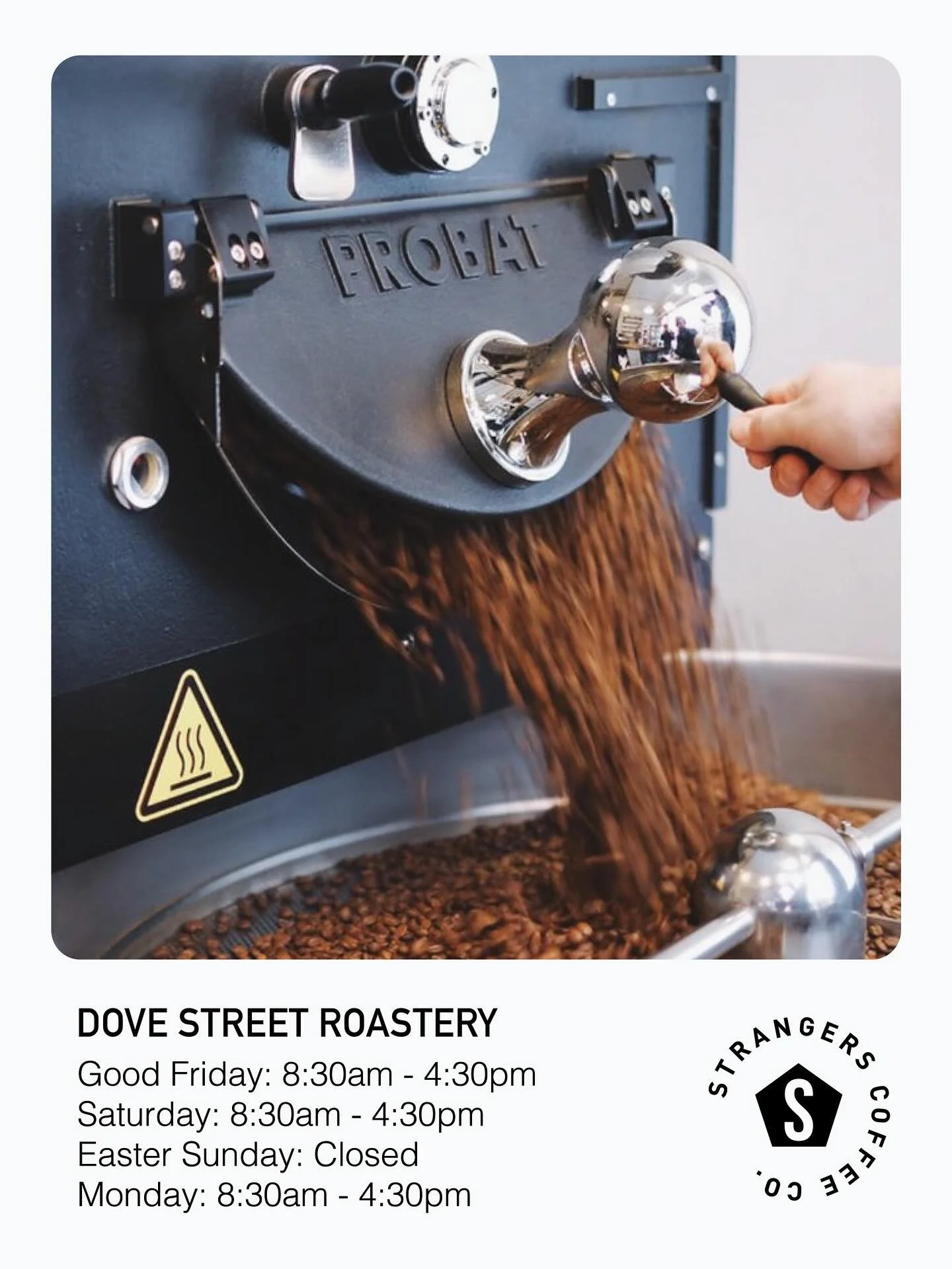 Easter opening hours 🐣

#strangerscoffee #easterweekend #openinghours