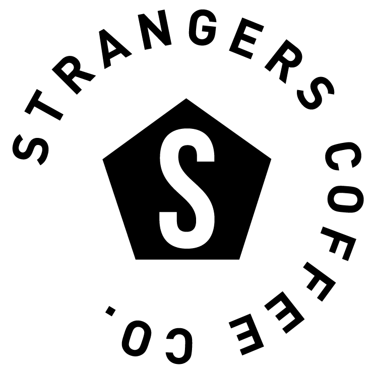 Black and white logo with a pentagon shape containing a large letter 'S' in the center, surrounded by the words 'RANGERS COFFEE' curved around the shape.
