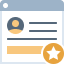 Icon showing a person with a star