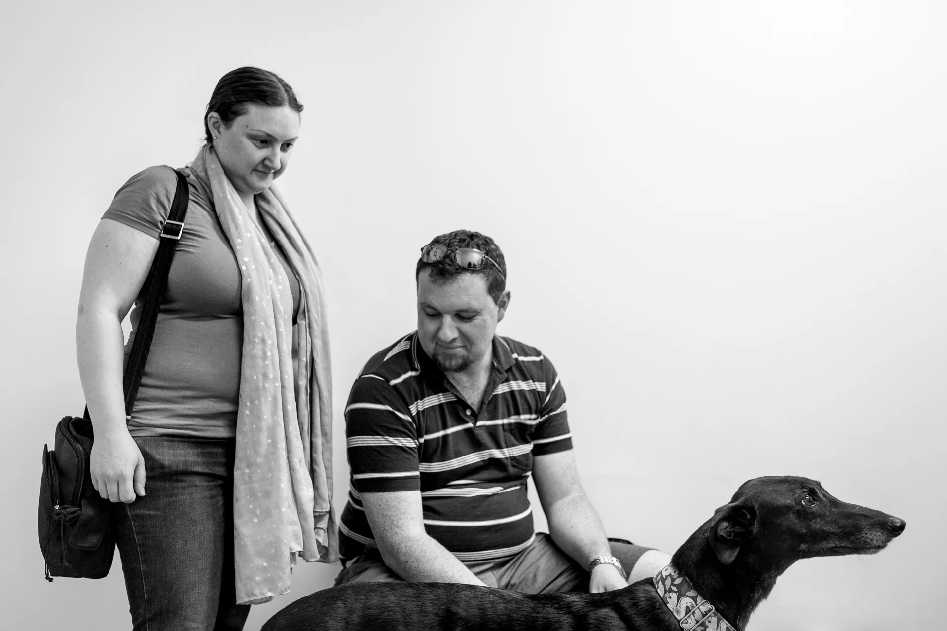 Shona and Michael with Violet, the greyhound they adopted from a rescue group. They spent two years rehabilitating Violet mentally and physically. It's a commitment level that seems to be shared by the majority of pet rescuers who visited Brudine. 28 February, 2018.
