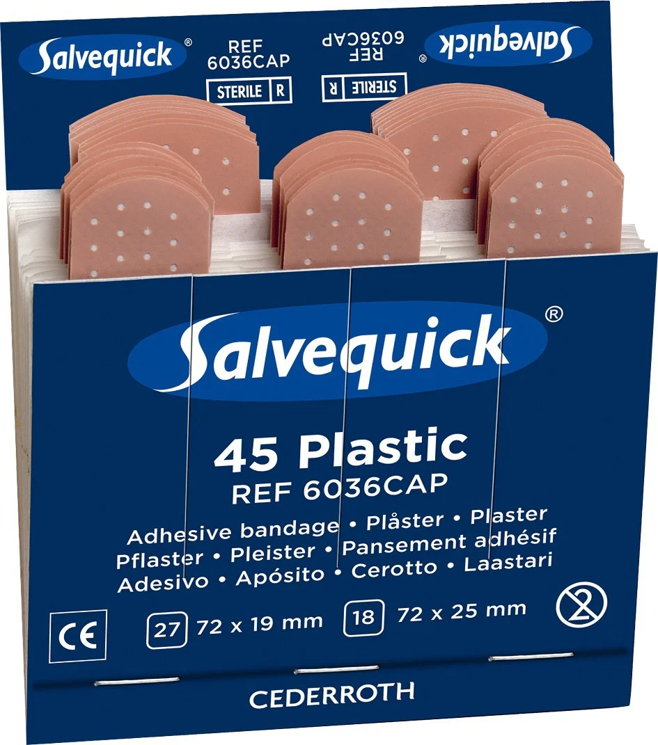 Salvequick washproof plasters refill box of 6 x 45 (from £21.95 per refill for multiple purchases)