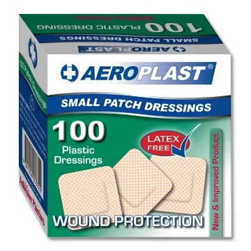 Aeroplast Plastic Plasters (Latex Free), Small Patch 38mm x 38mm - 100 per box (£4.99 + VAT)
