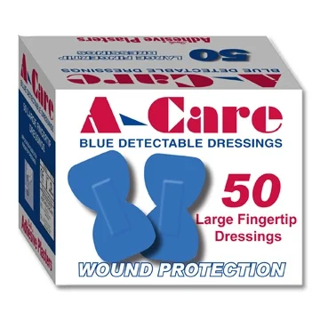 A-Care Blue Detectable Plasters, Large Fingertip - Box of 50 (£4.99 + VAT)