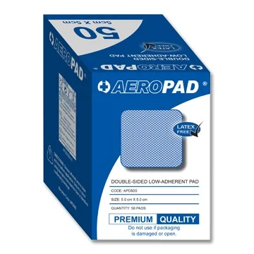Aeropad Double-sided Low Adherent Pad (Latex Free),  5cm x 5cm - 50 per box (£6.95 + VAT)