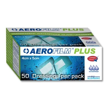 Aerofilm Plus Transparent Waterproof Island Dressing (Latex Free & Hypo-allergenic), 4cm x 5cm - 50 per box (£18.45 + VAT)