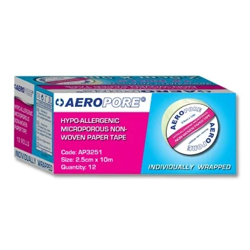 Aeropore Non-Woven Paper Tape, 2.5cm x 10m - Box of 12 (£8.95 + VAT)