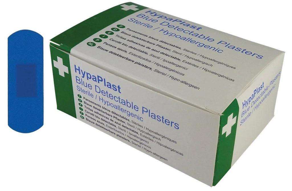 HypaPlast Blue Catering Plasters, 7.2 x 2.5cm - Pack of 100 (£4.99 + VAT)