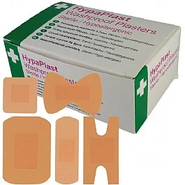 HypaPlast Washproof Assorted Plasters - carton of 100 (£4.99 + VAT)