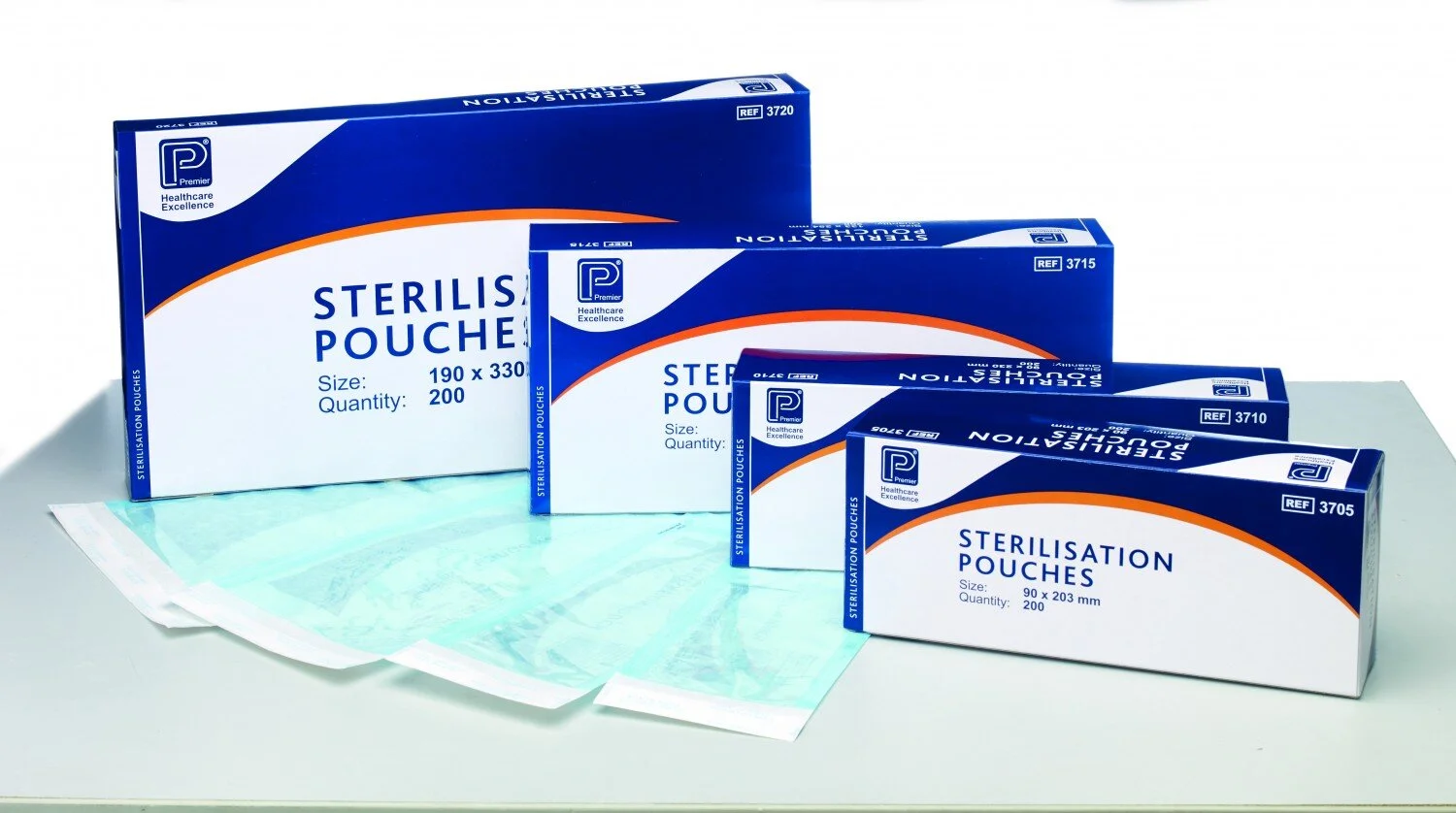 Premier Clearview Sterilisation Pouches - 90mm x 254mm (£11.99 + VAT)