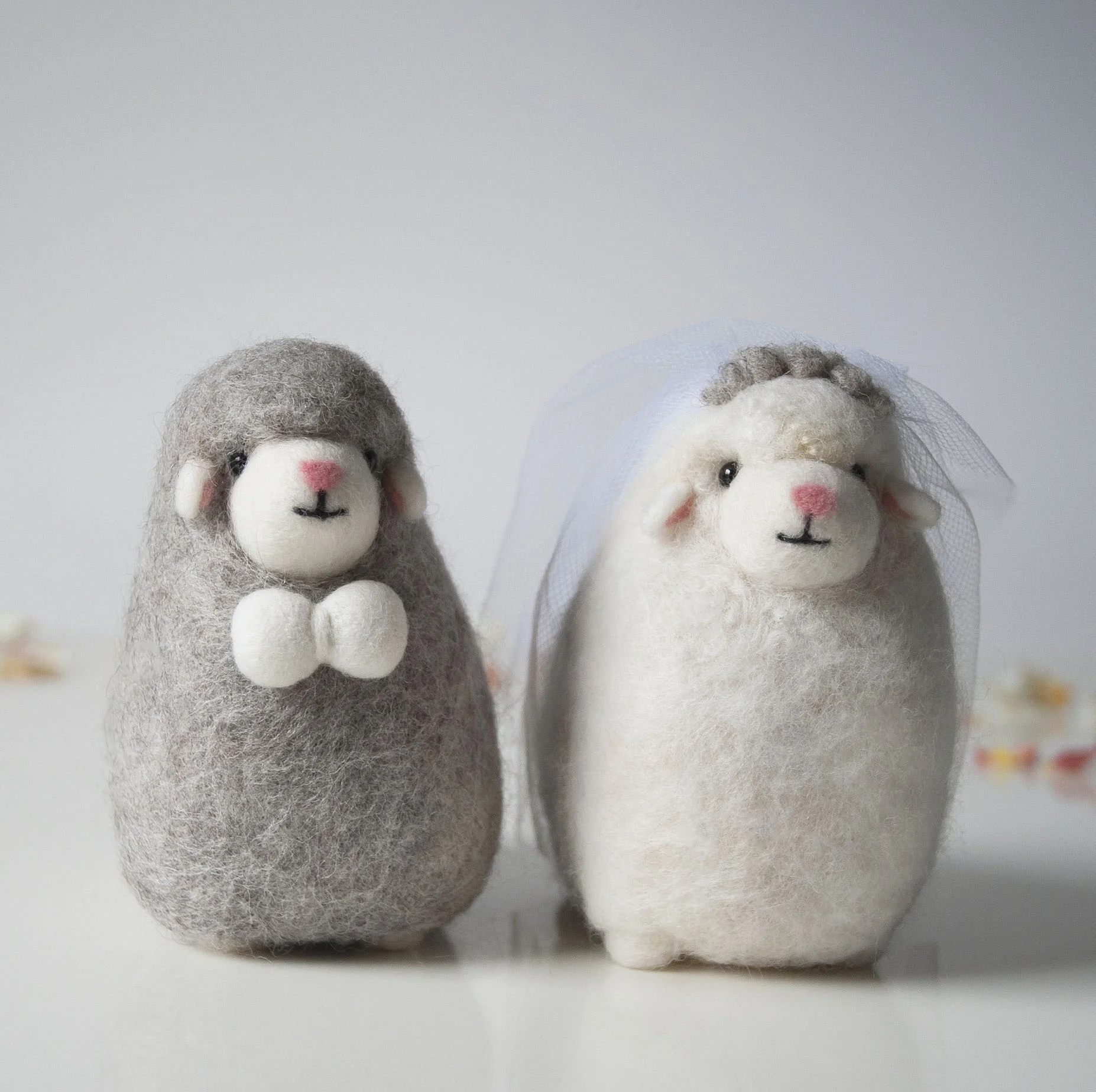 Sheep wedding cake toppers