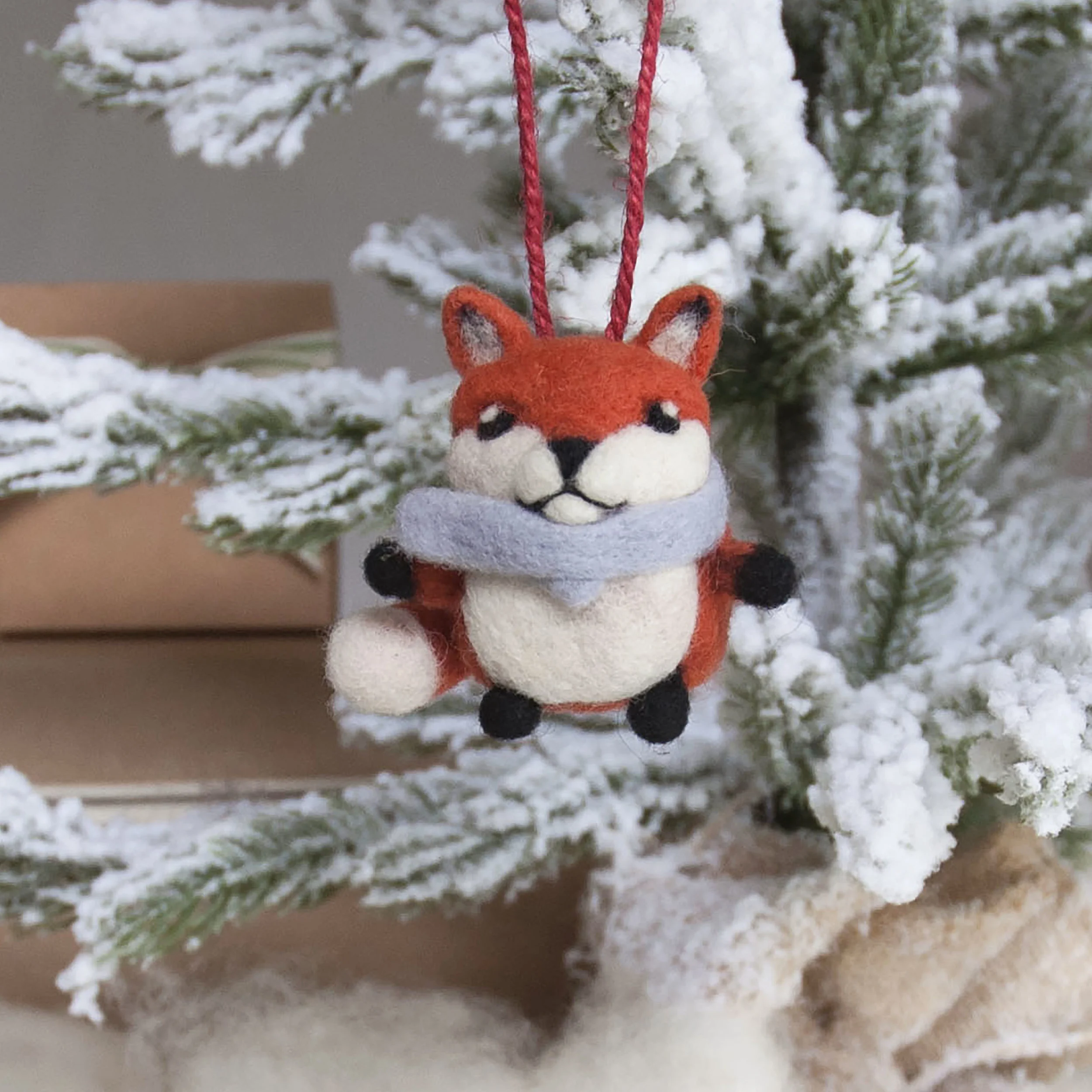 Needle Felted Mini Fox Tree Decoration 3.jpg