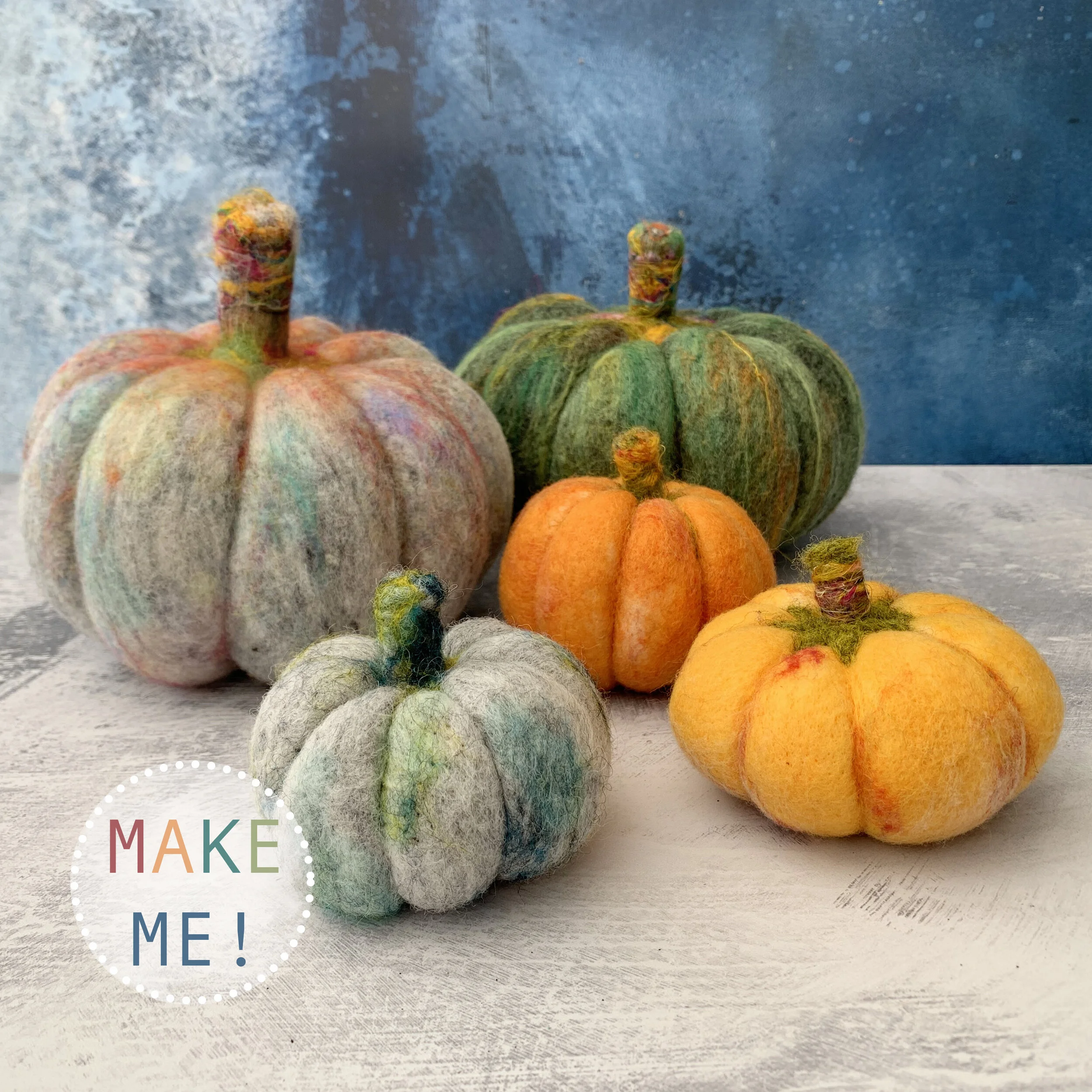 Pumpkin needle felting kit for beginners