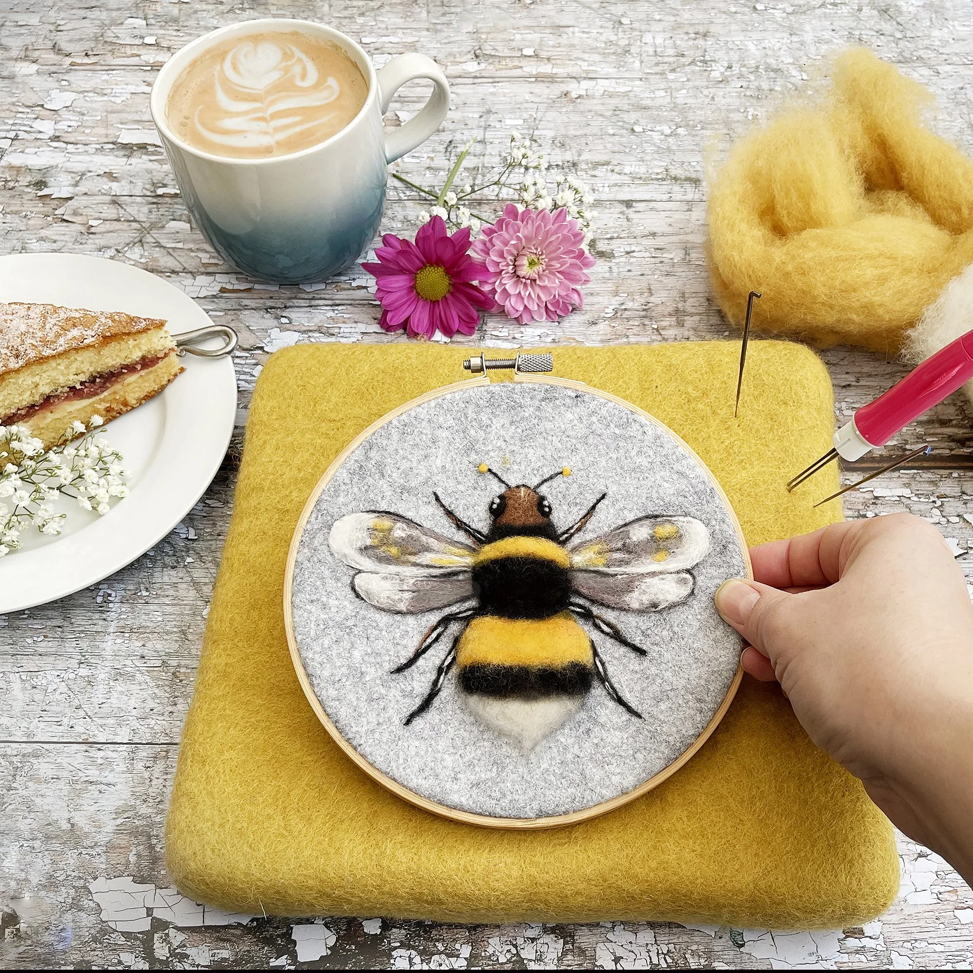 Beginner's needle felting in Dorset — Fudge and Mabel