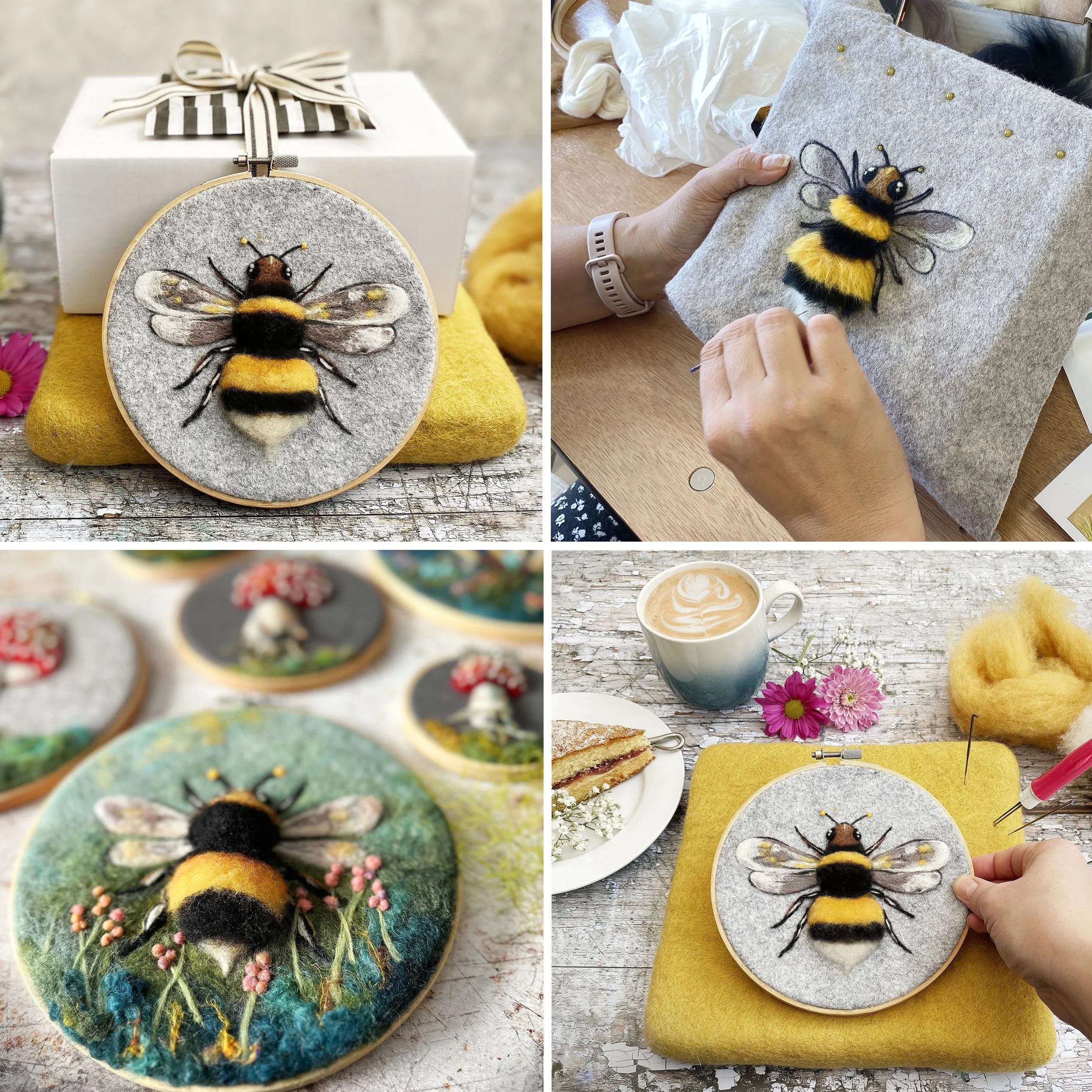 Needle Felting Workshop / Bee in a hoop FULLY BOOKED
