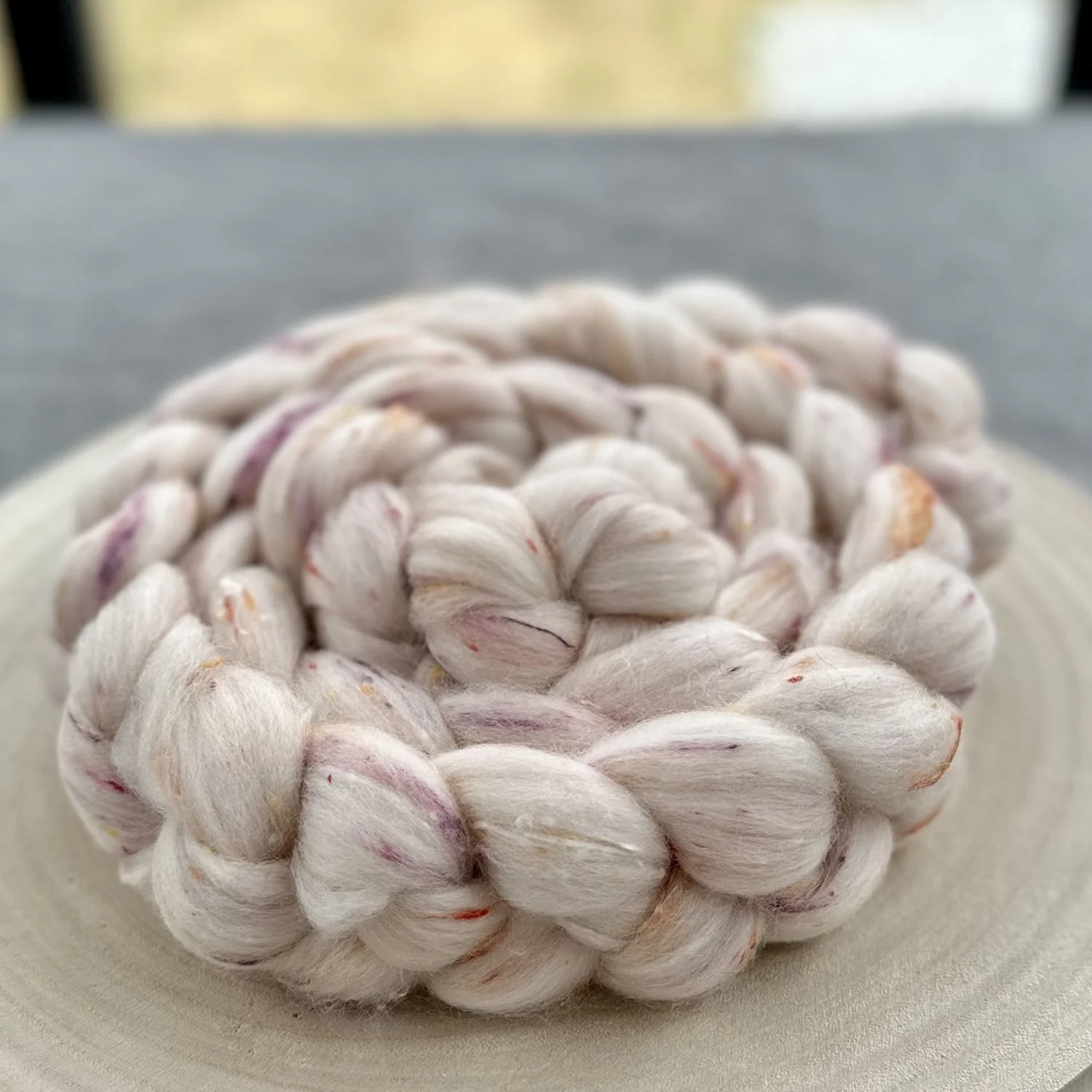 Luxury Wool Top 62.5 Polwarth Wools : 37.5 Viscose Wool Nepp blend: The Sweetest Things 1.jpg