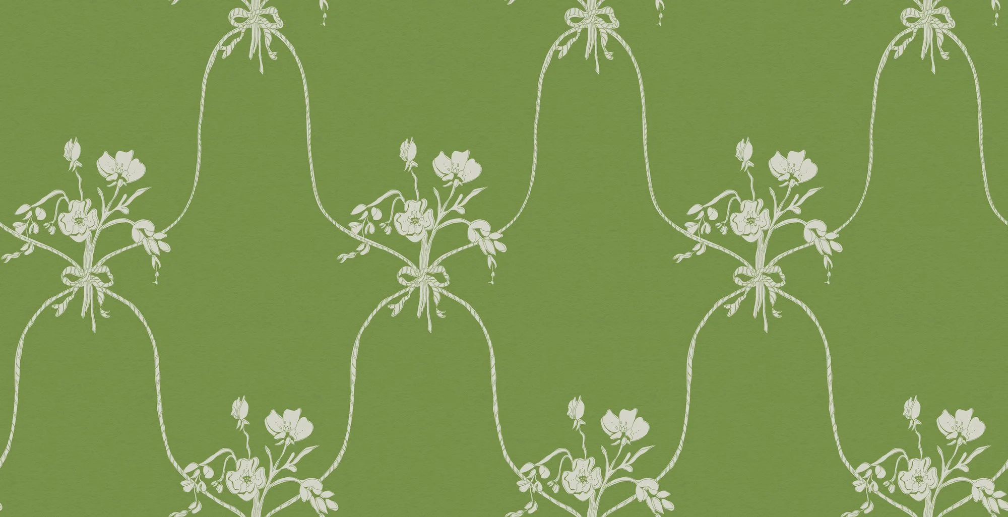 Flowers for Ella Wallpaper (Cream on Bergamot)