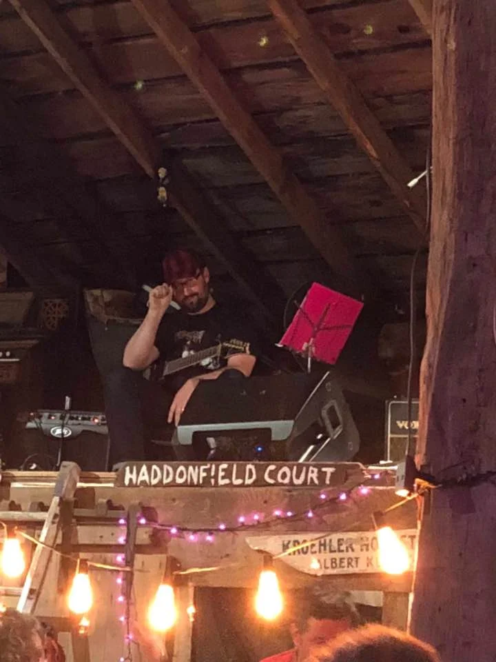 our hosts gifted the band with authentic Ed Gein winter caps! (also: it's embarassing how proud I was to find that pink folder for my sheet music)