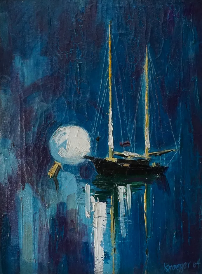 Moonlight, 1974 Oil on Canvas 12x16"