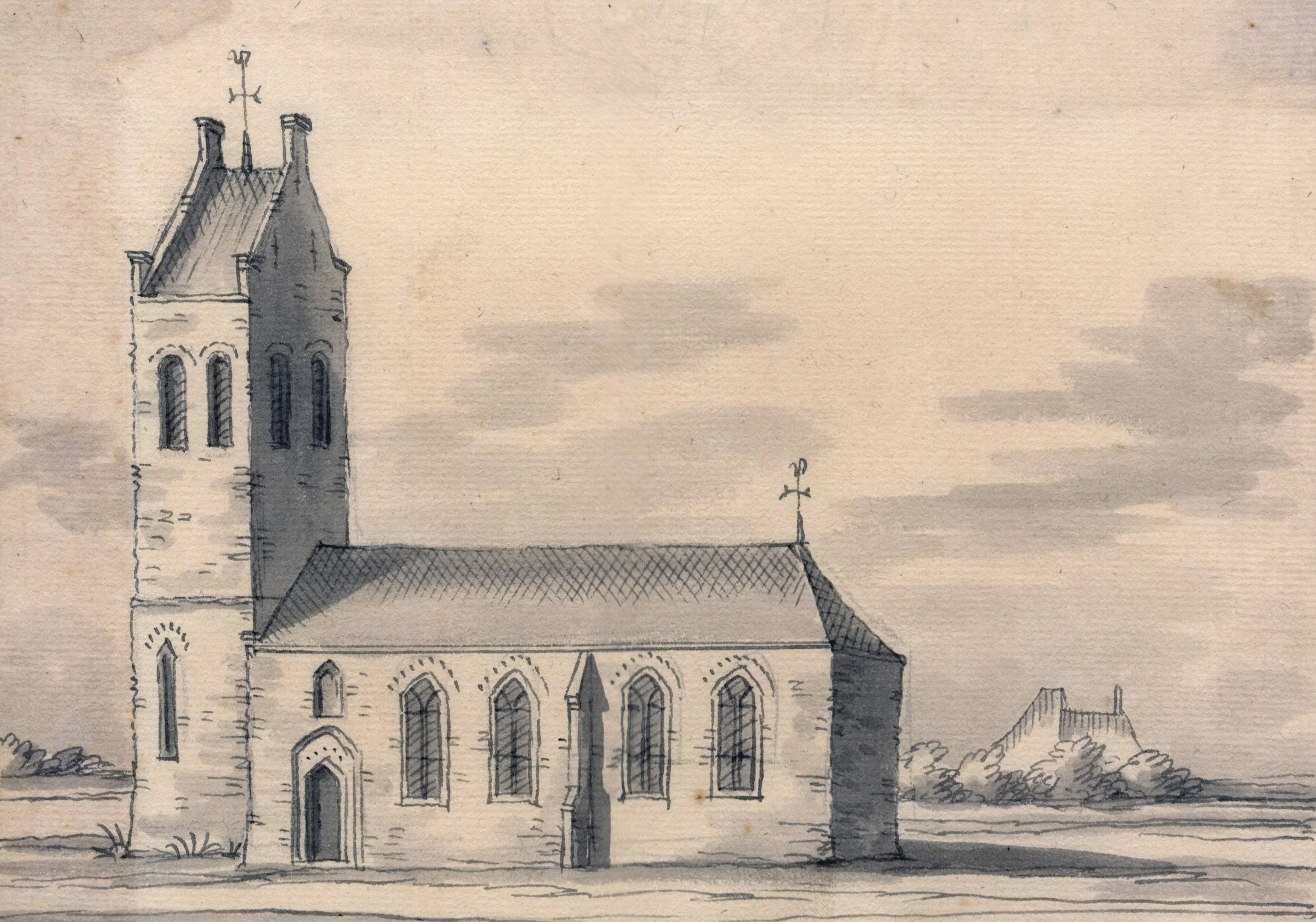 De kerk van Schettens, Friesland in 1722
