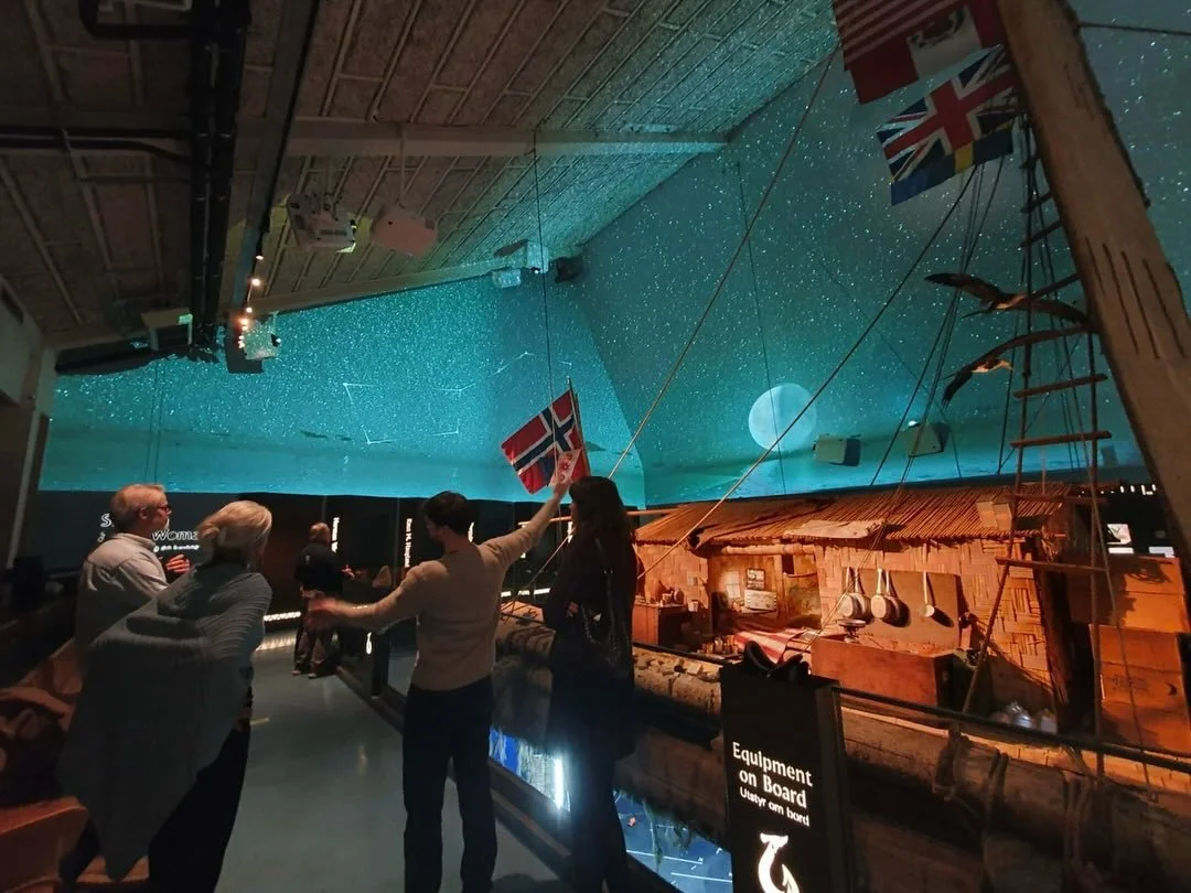 Installing a new exhibition at the @kontikimuseet alongside our partners at @expology. It features a large immersive projection, several animations and interactives about Thor Heyerdahl&rsquo;s legendary expeditions. 

Great to see it all coming toge