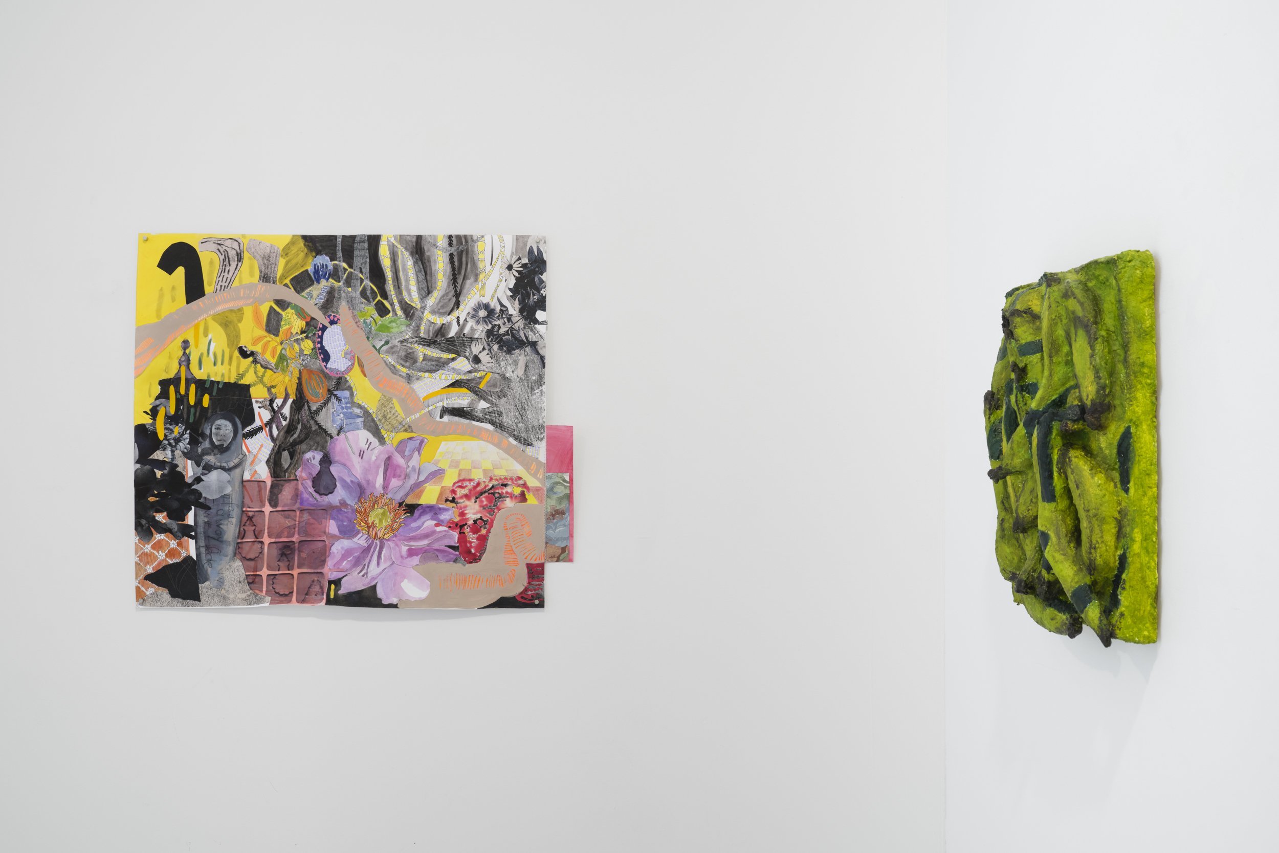 Installation view of "Remember the Way" (left) at NY Crit Club