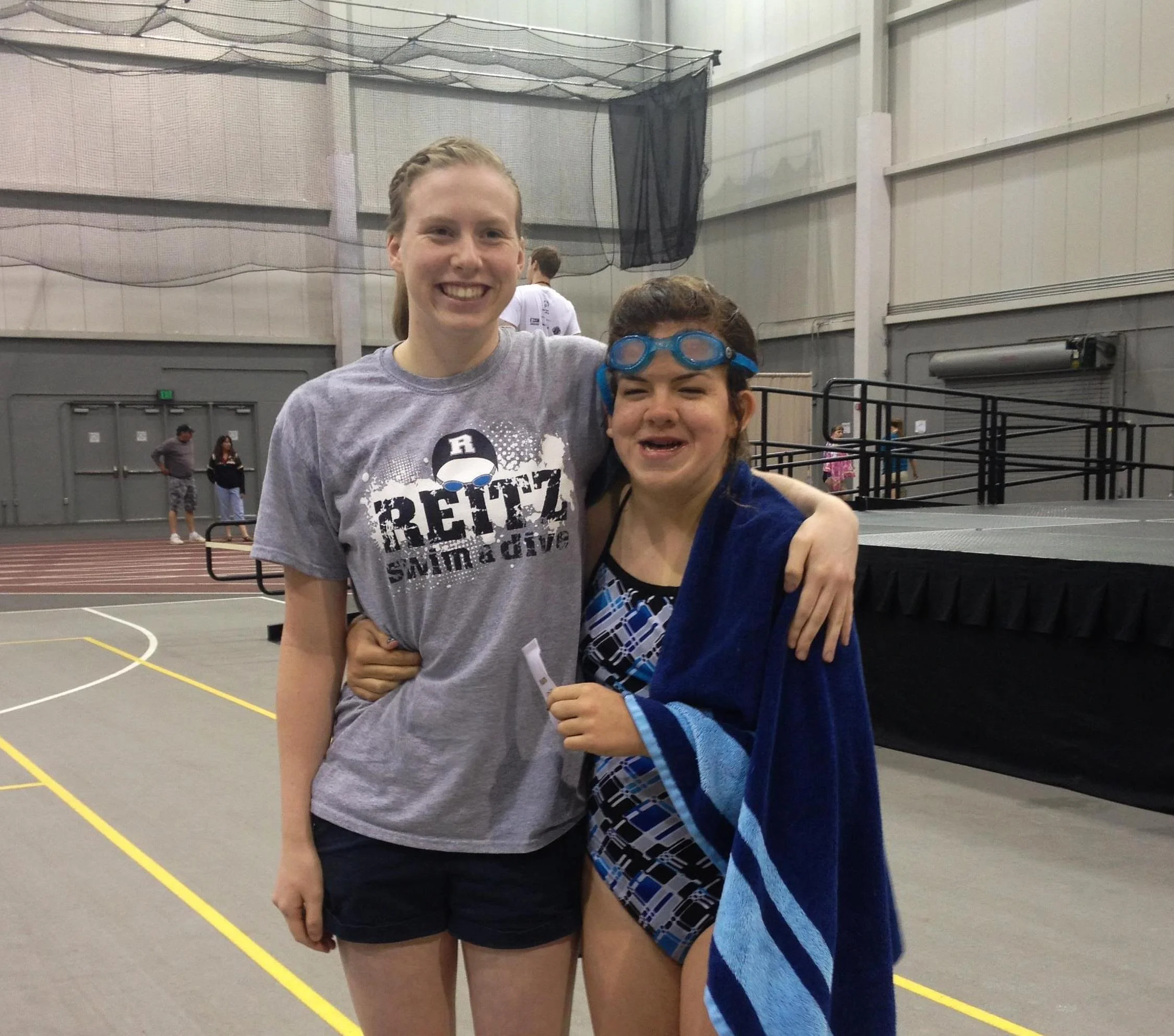 June 2013 - Indiana State Special Olympics.  Lily surprised Melanie and came to cheer for her!
